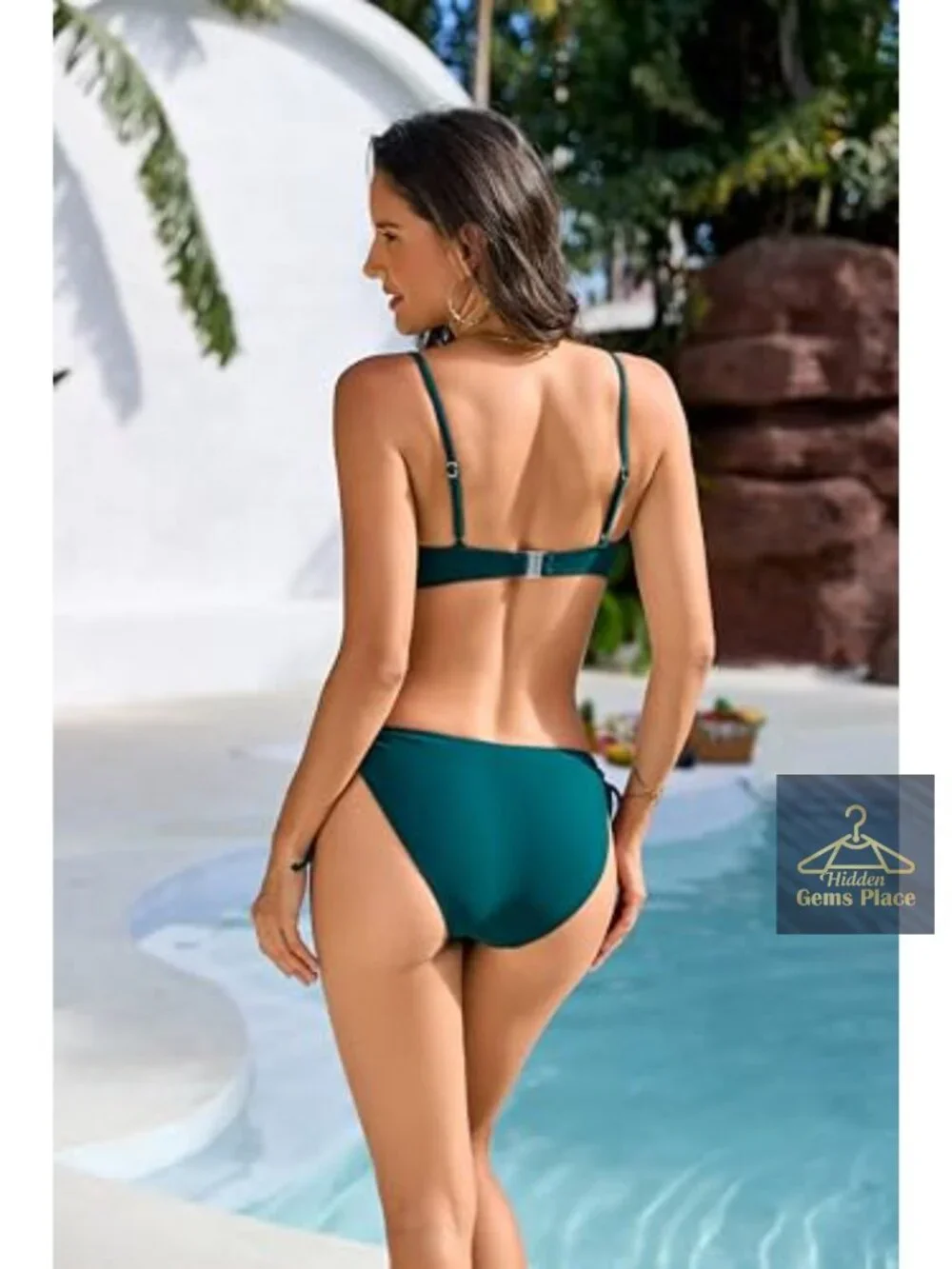 Women's Two Piece Bikini Set with U-Wire Push Up & Adjustable Straps